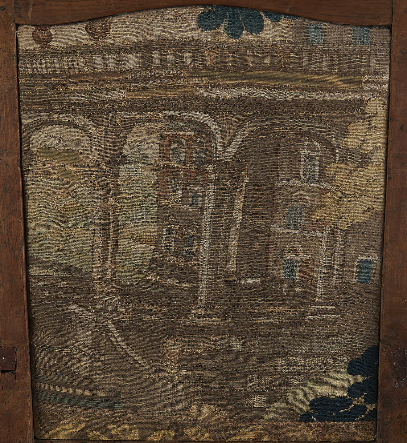18TH C AUBUSSON UPHOLSTERED WING-BACK ARM CHAIR