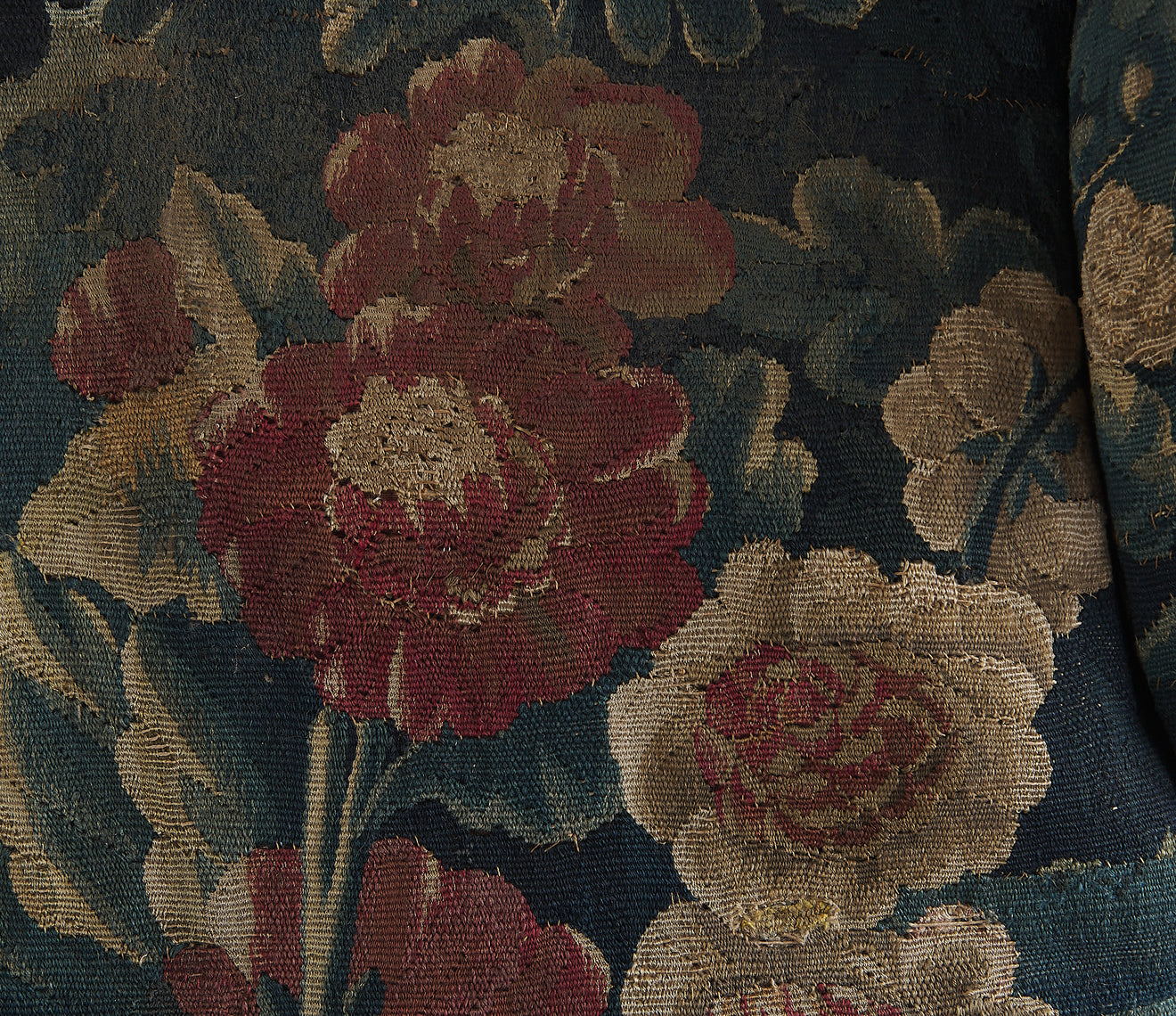 18TH C AUBUSSON UPHOLSTERED WING-BACK ARM CHAIR