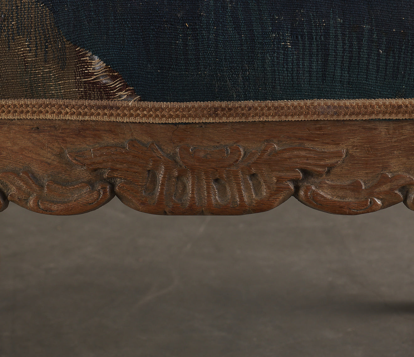 18TH C AUBUSSON UPHOLSTERED WING-BACK ARM CHAIR