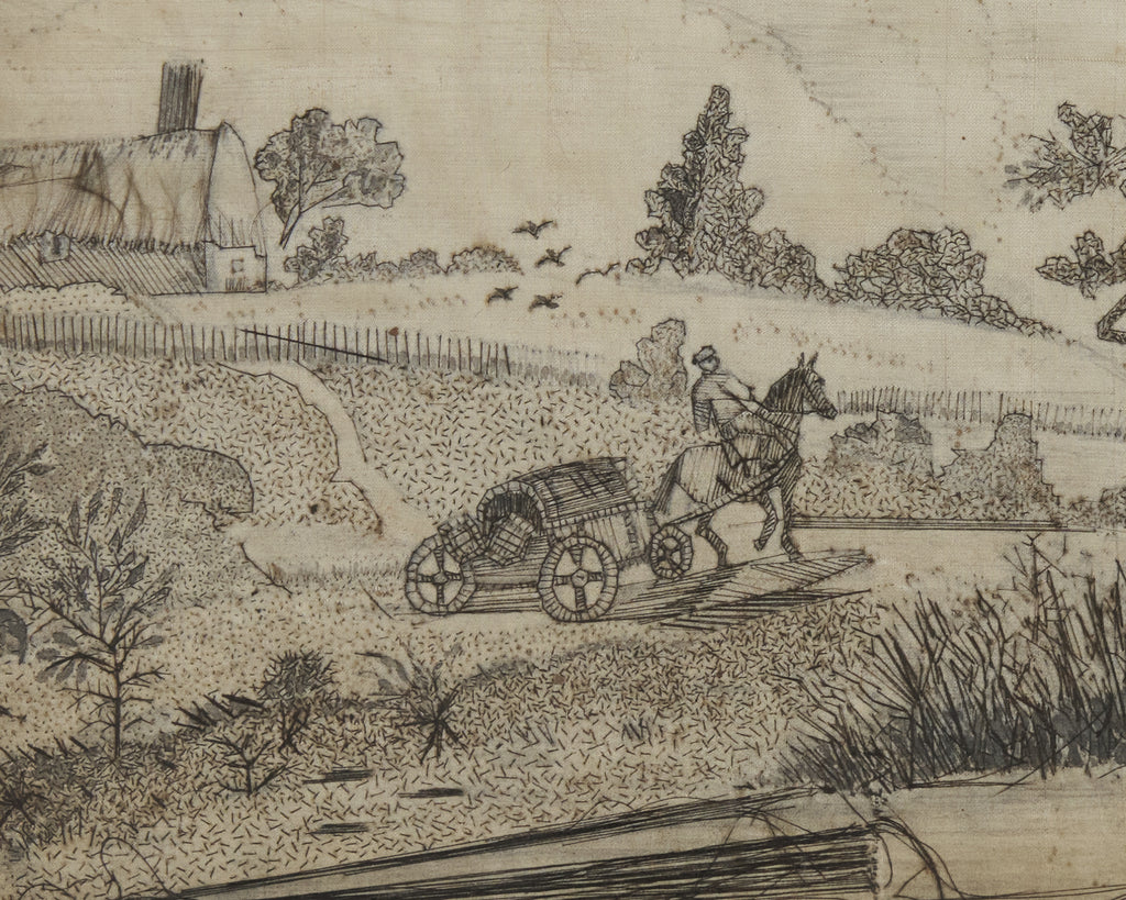 彫刻・オブジェ 14,hermes 18TH C WOVEN HAIR RURAL LANDSCAPE IN PERIOD FRAME – Blackman Cruz