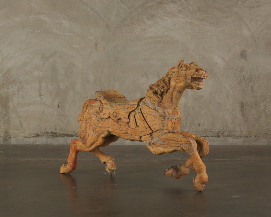 CAROUSEL CARVED WOOD HORSE