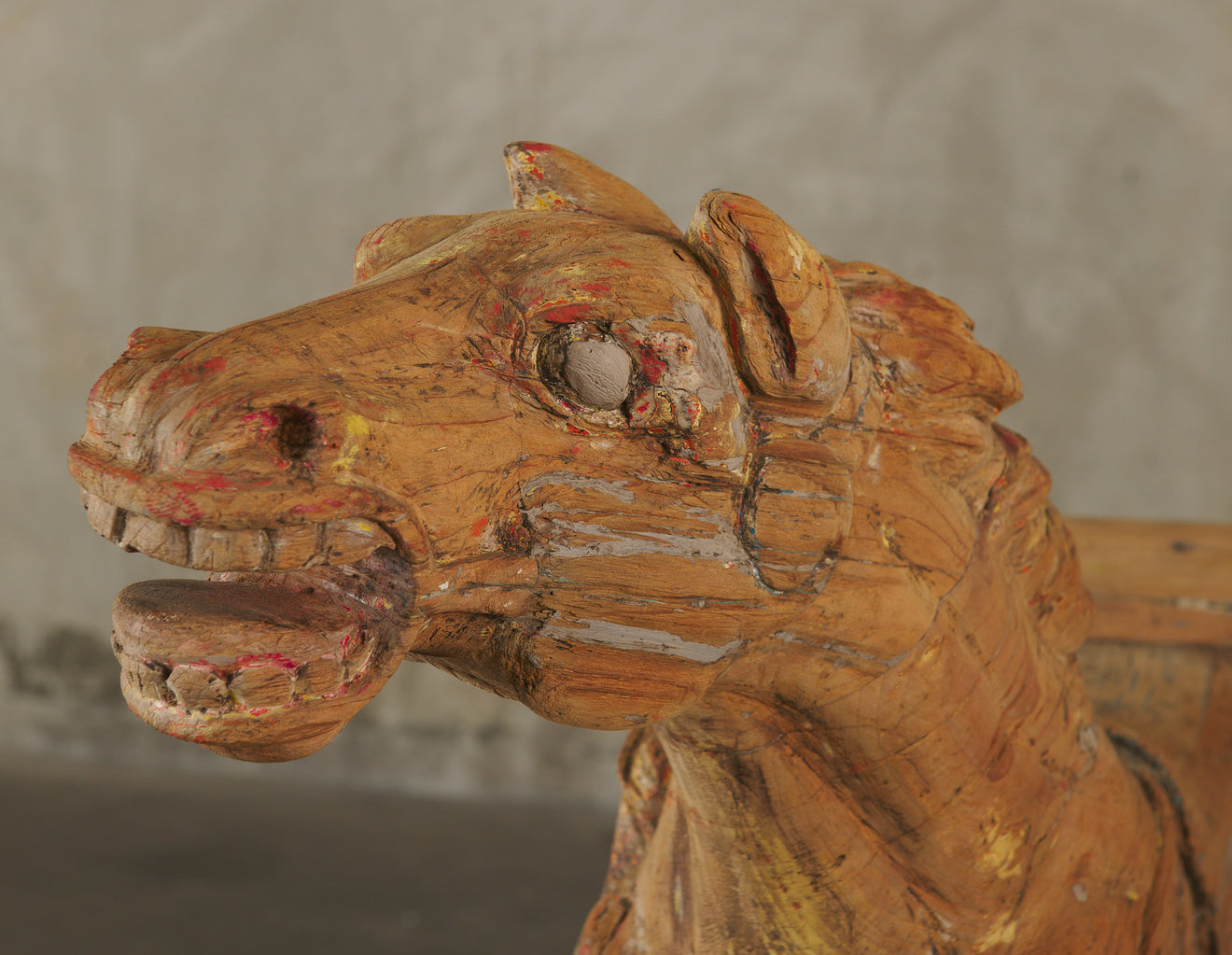 CAROUSEL CARVED WOOD HORSE