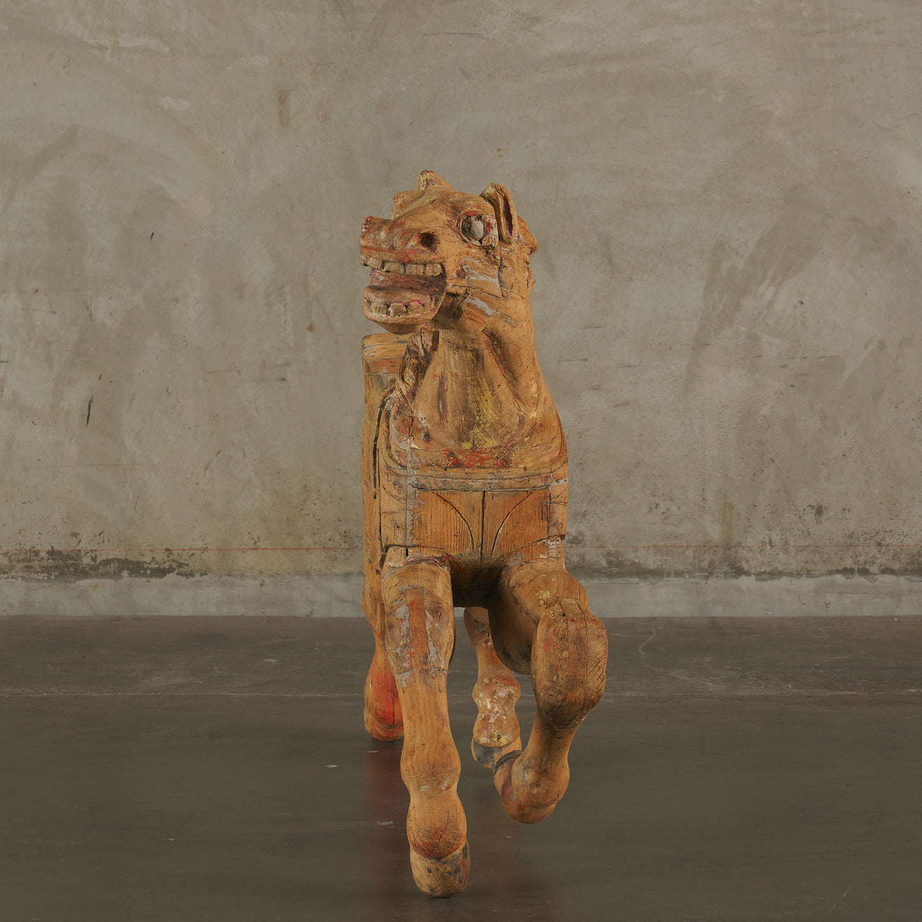 CAROUSEL CARVED WOOD HORSE