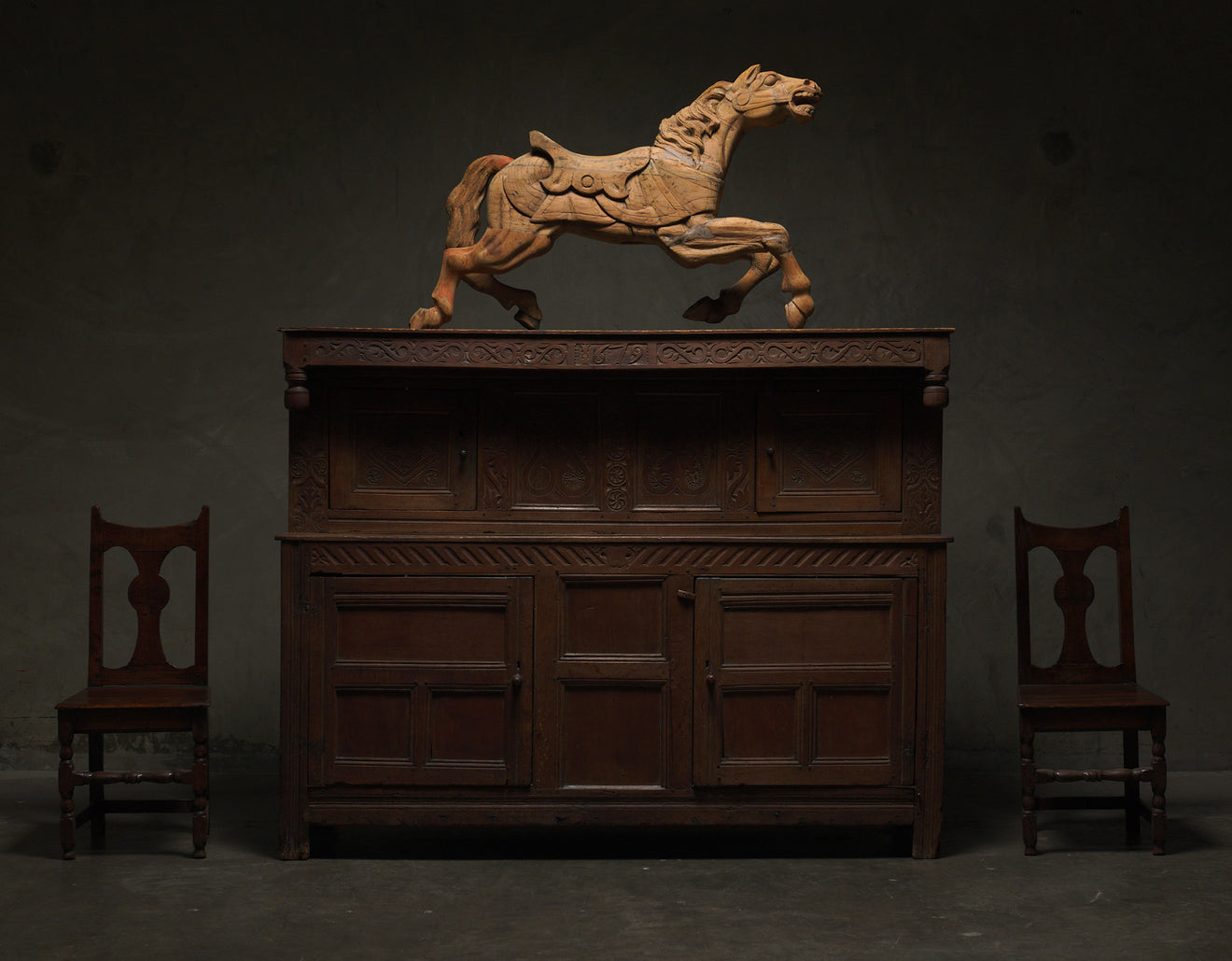 CAROUSEL CARVED WOOD HORSE