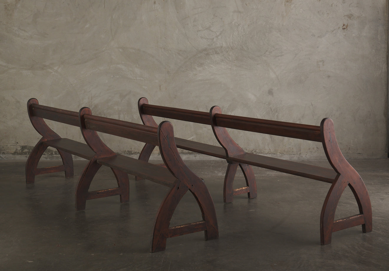 WISHBONE HALL BENCHES, 19TH CENTURY