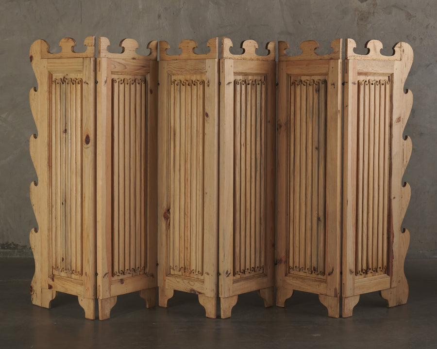 6 PANEL POMBAL LINEN FOLDING SCREEN BY MIKE DIAZ