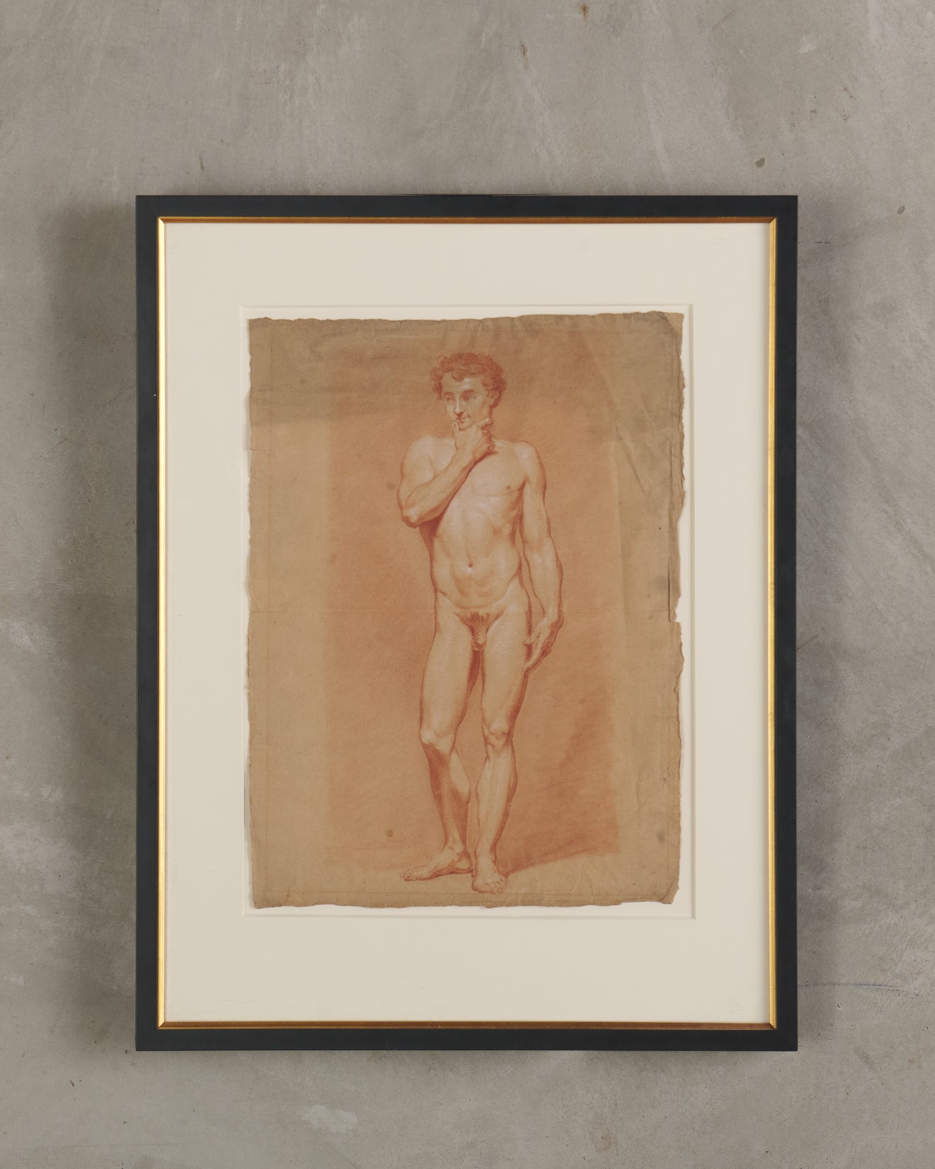 ACADEMIC CHARCOAL OF MAN, Early 20th C