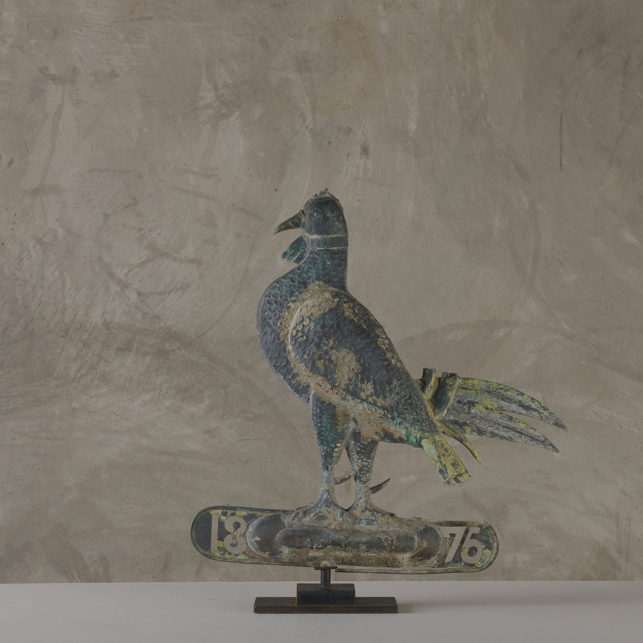 LARGE FRENCH COPPER FULL-BODIED ROOSTER WEATHER VANE(s)