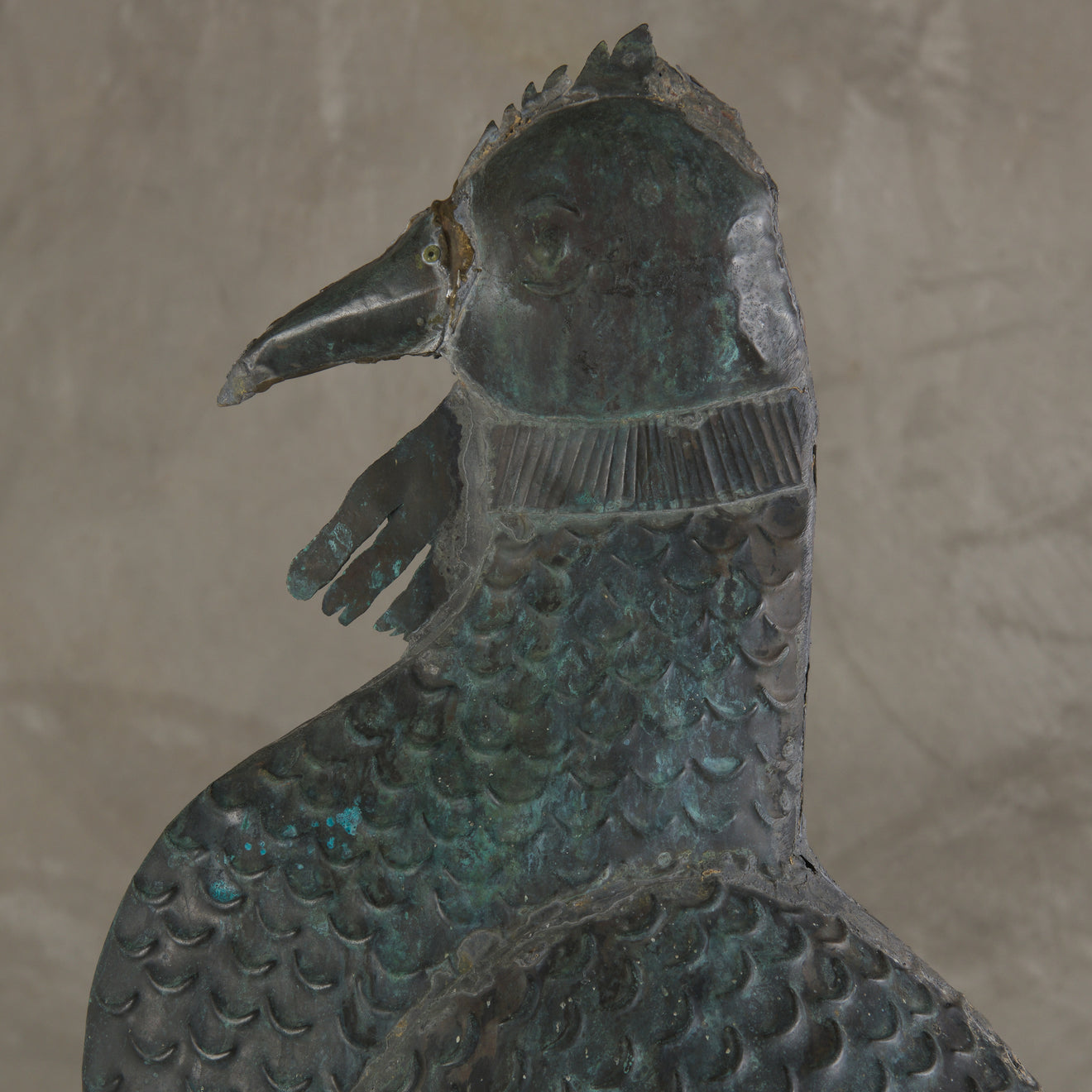 LARGE FRENCH COPPER FULL-BODIED ROOSTER WEATHER VANE(s)