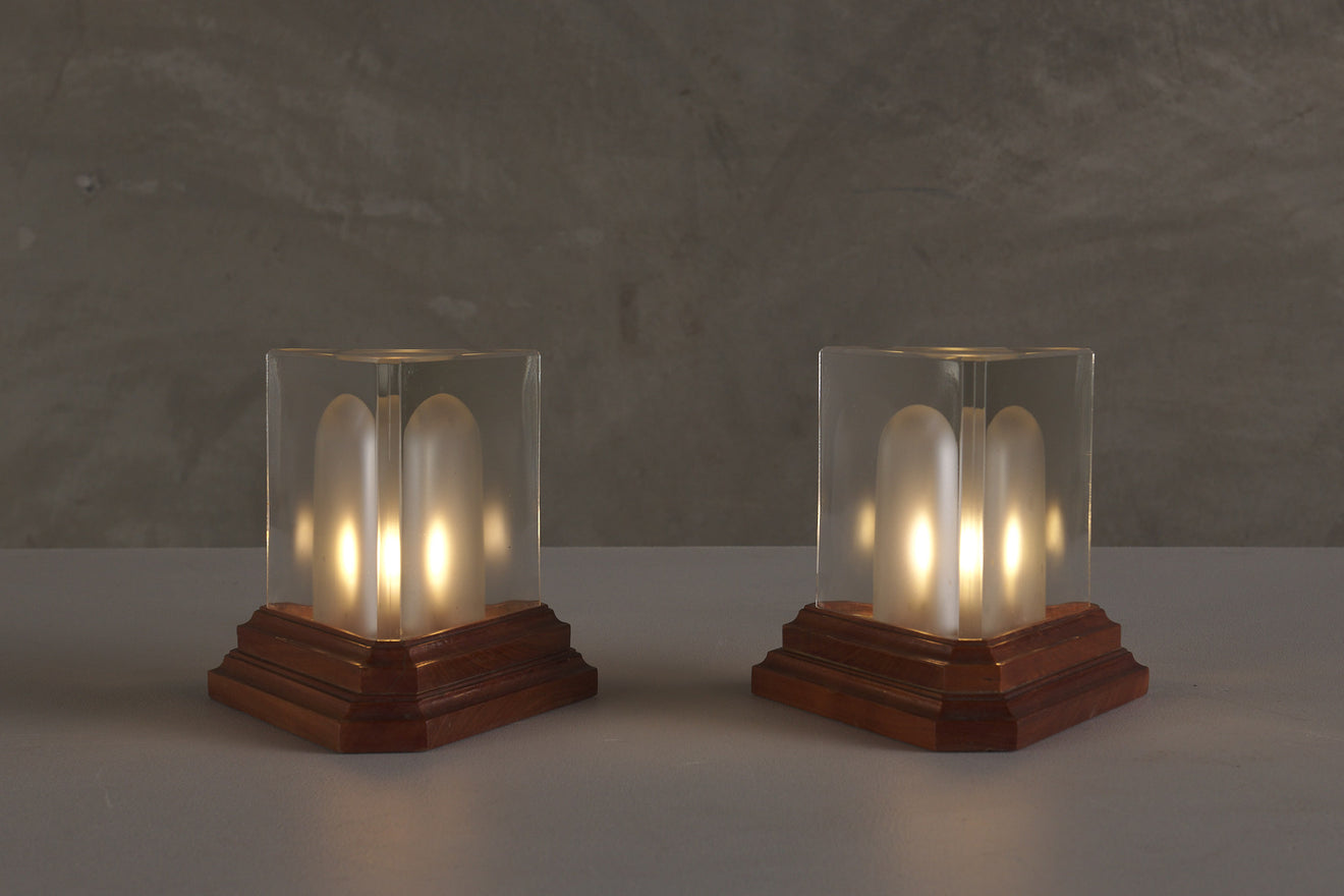 ALESSANDRO MENDINI 'PRISMA' TABLE LAMPS FOR FIDENZA VETRARIA, C1975, ITALY
