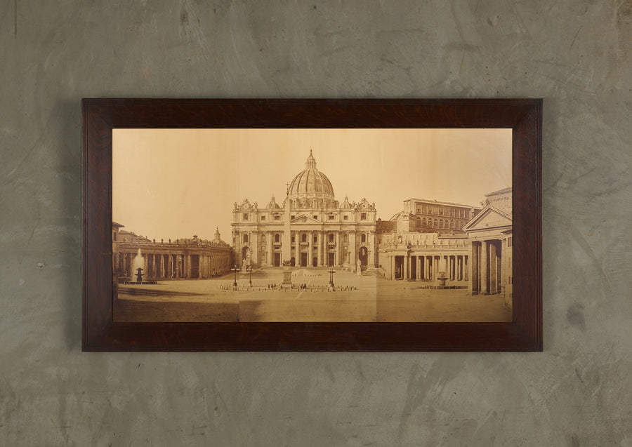 ANTIQUE MAMMOTH SEPIA PHOTOGRAPH OF THE VATICAN