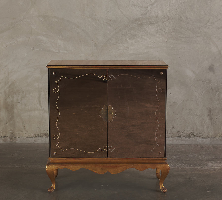ART DECO MIRRORED CABINET, FRANCE, 1940'S
