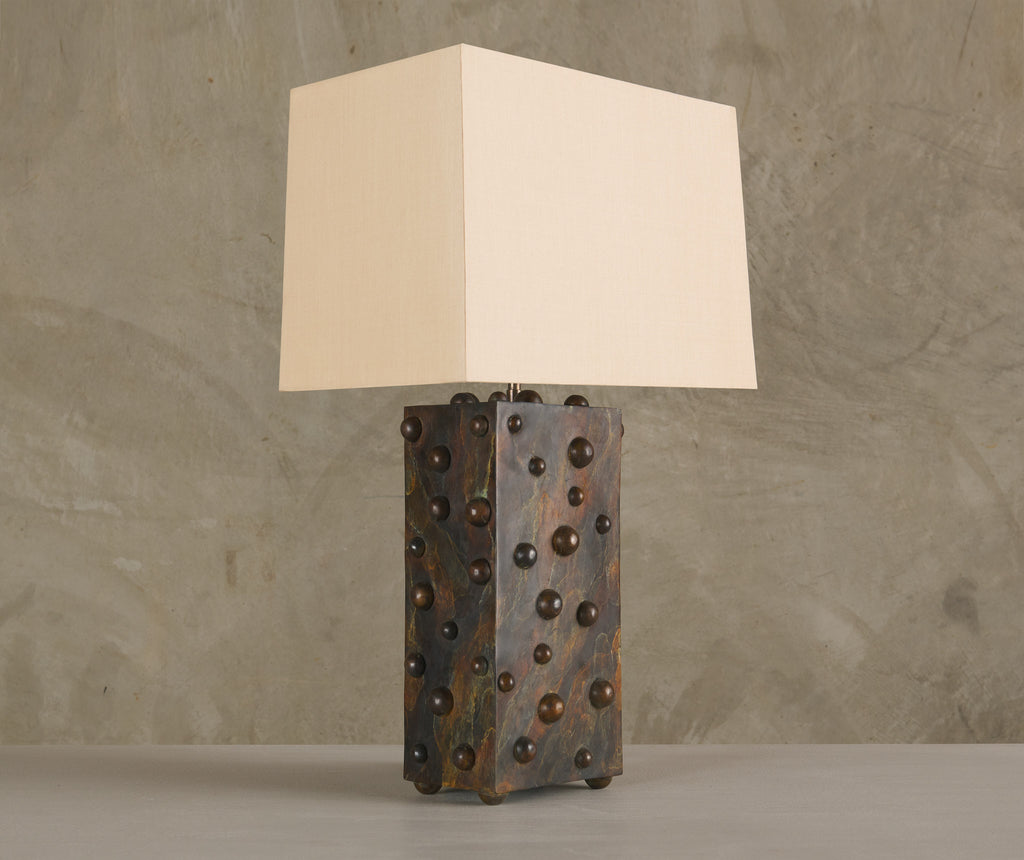 BC WORKSHOP MARBLED VERTICAL STUDDED LAMP BY LIKA MOORE – Blackman 