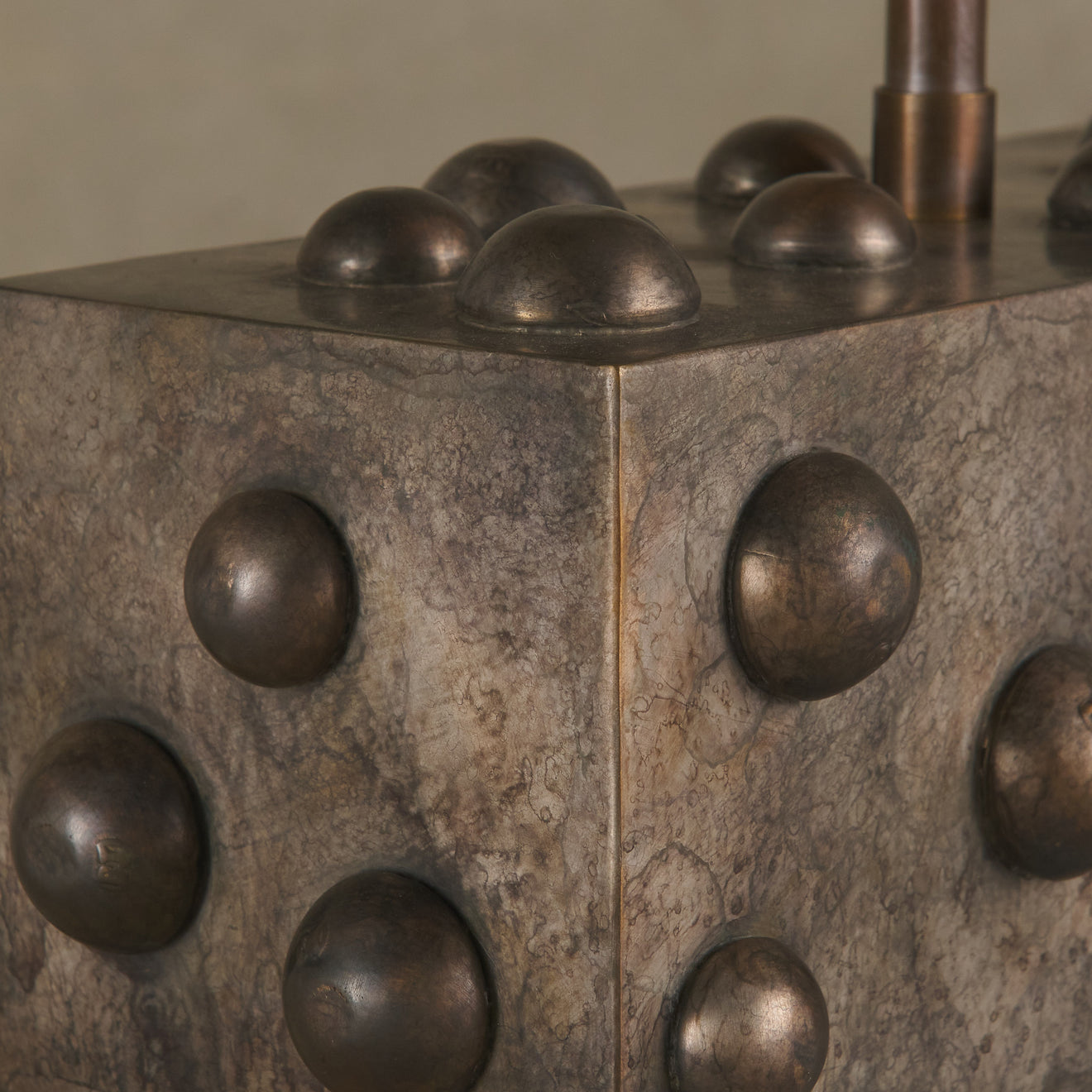 BCW SILVERED SMALL STUDDED LAMP BY LIKA MOORE