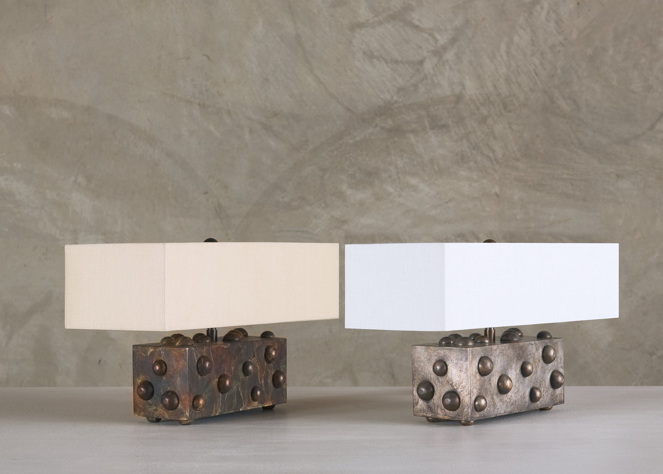 BCW SILVERED SMALL STUDDED LAMP BY LIKA MOORE