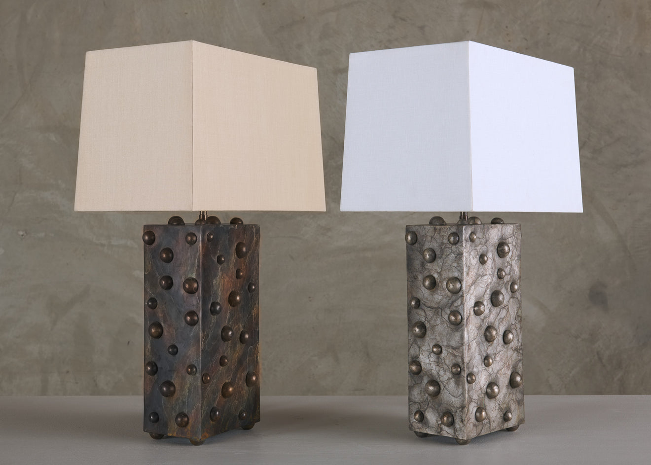 BCW SILVERED VERTICAL STUDDED LAMP BY LIKA MOORE