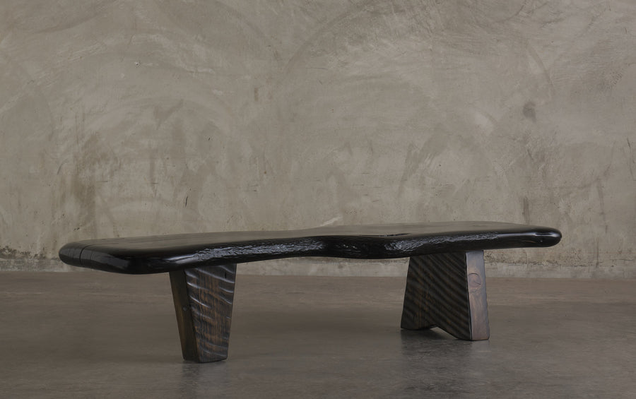 BLACK PINE COFFEE TABLE/ BENCH BY DAN POLLOCK