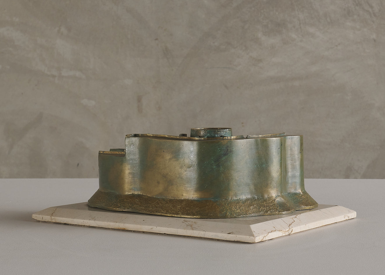 BRUTALIST SCULPTURE ON MARBLE BASE SIGNED A. FREDERICK , 19TH C