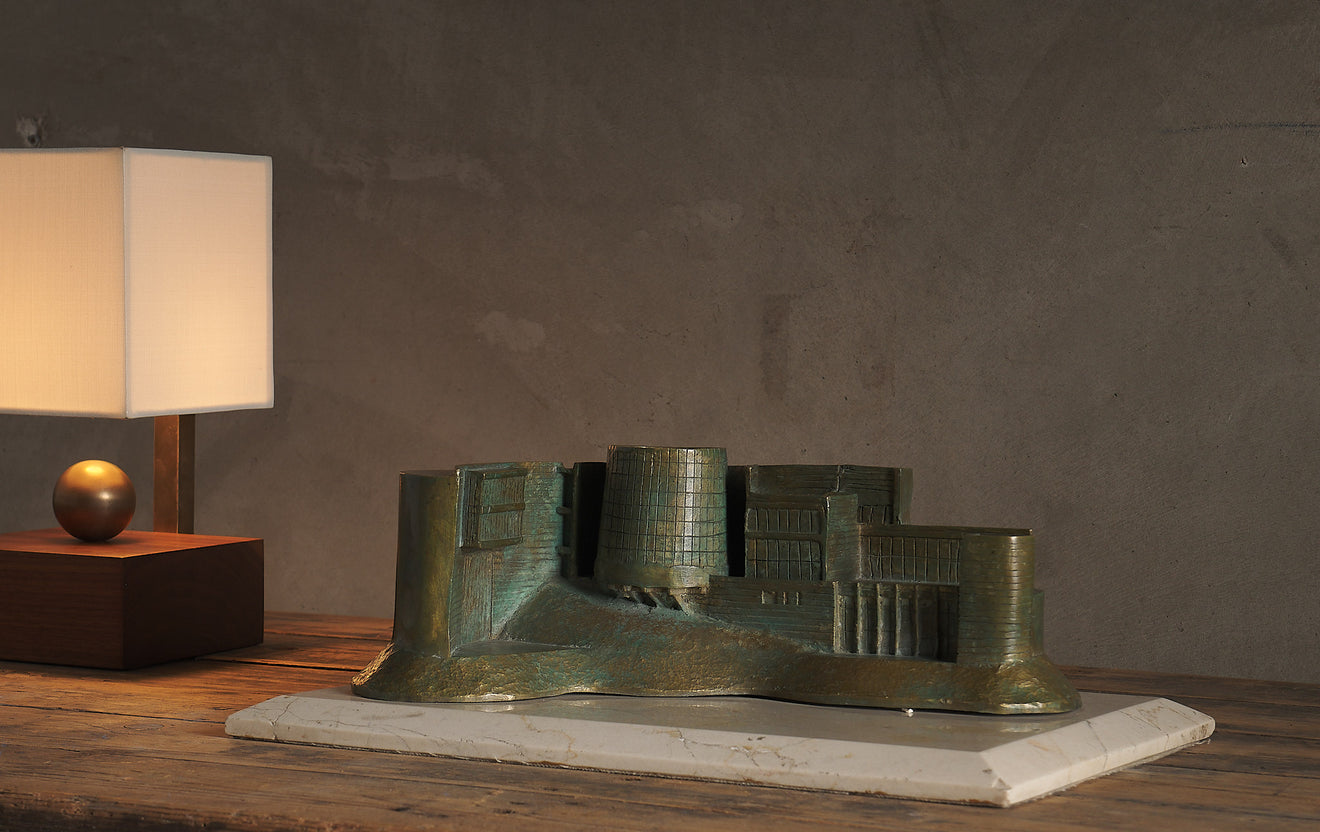 BRUTALIST SCULPTURE ON MARBLE BASE SIGNED A. FREDERICK , 19TH C