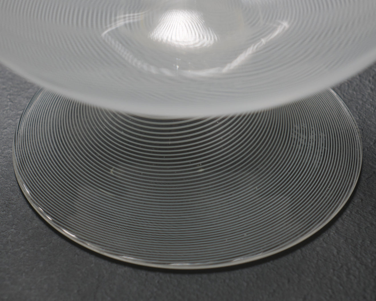 CARLO SCARPA LATTIMO MEZZA FILIGRANA FOOTED BOWL FOR VENINI, MODEL # 5709