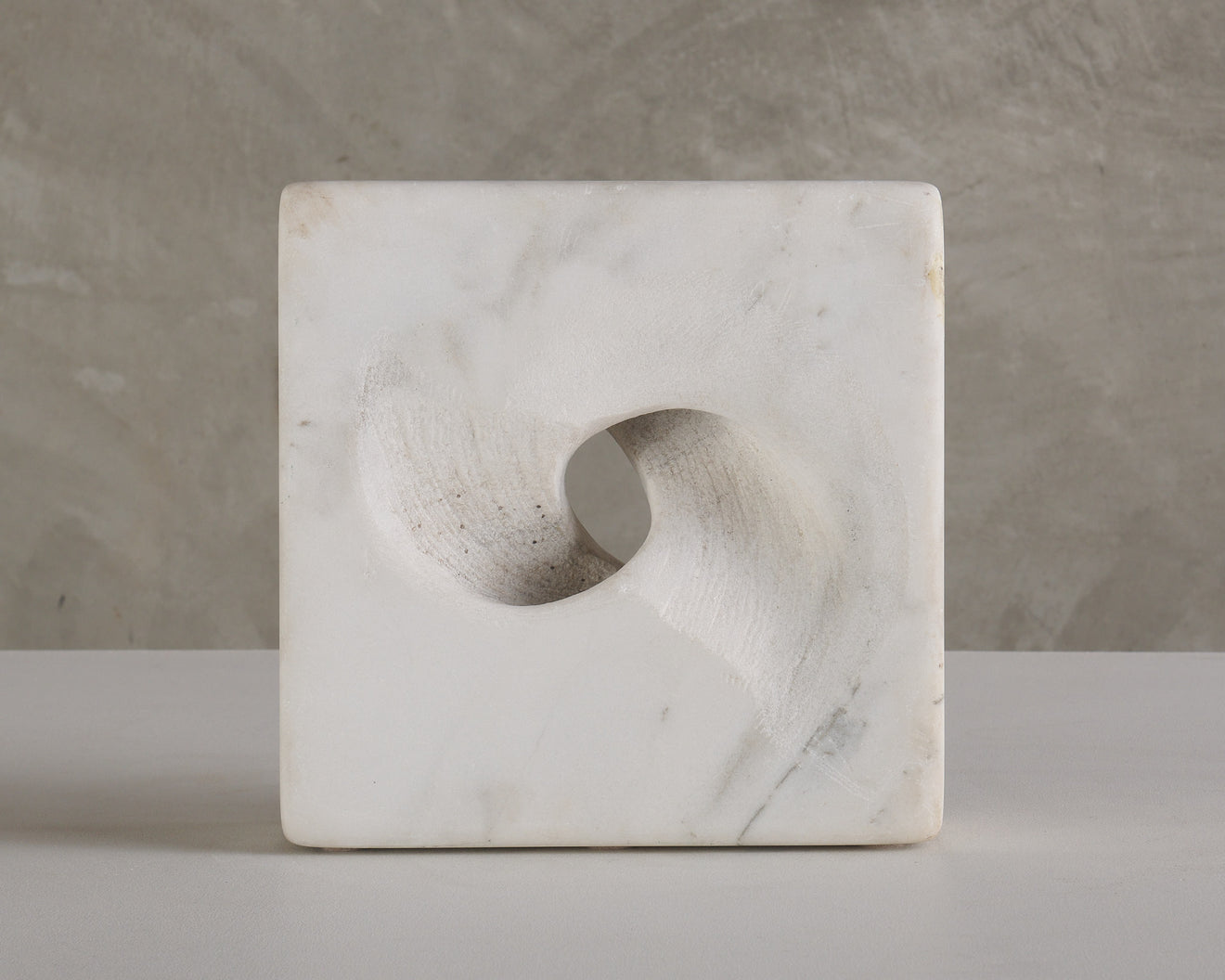 CARRARA MARBLE ABSTRACT SCULPTURE UNSIGNED, 20th C