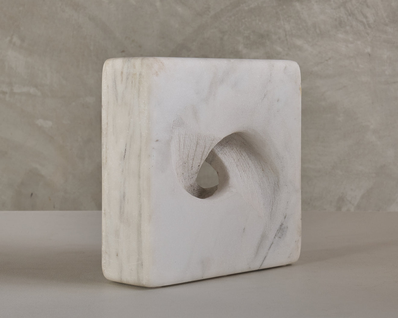 CARRARA MARBLE ABSTRACT SCULPTURE UNSIGNED, 20th C