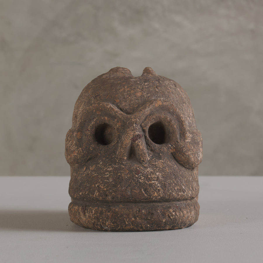CARVED SKULL PRE COLUMBIAN STYLIZED CARVING