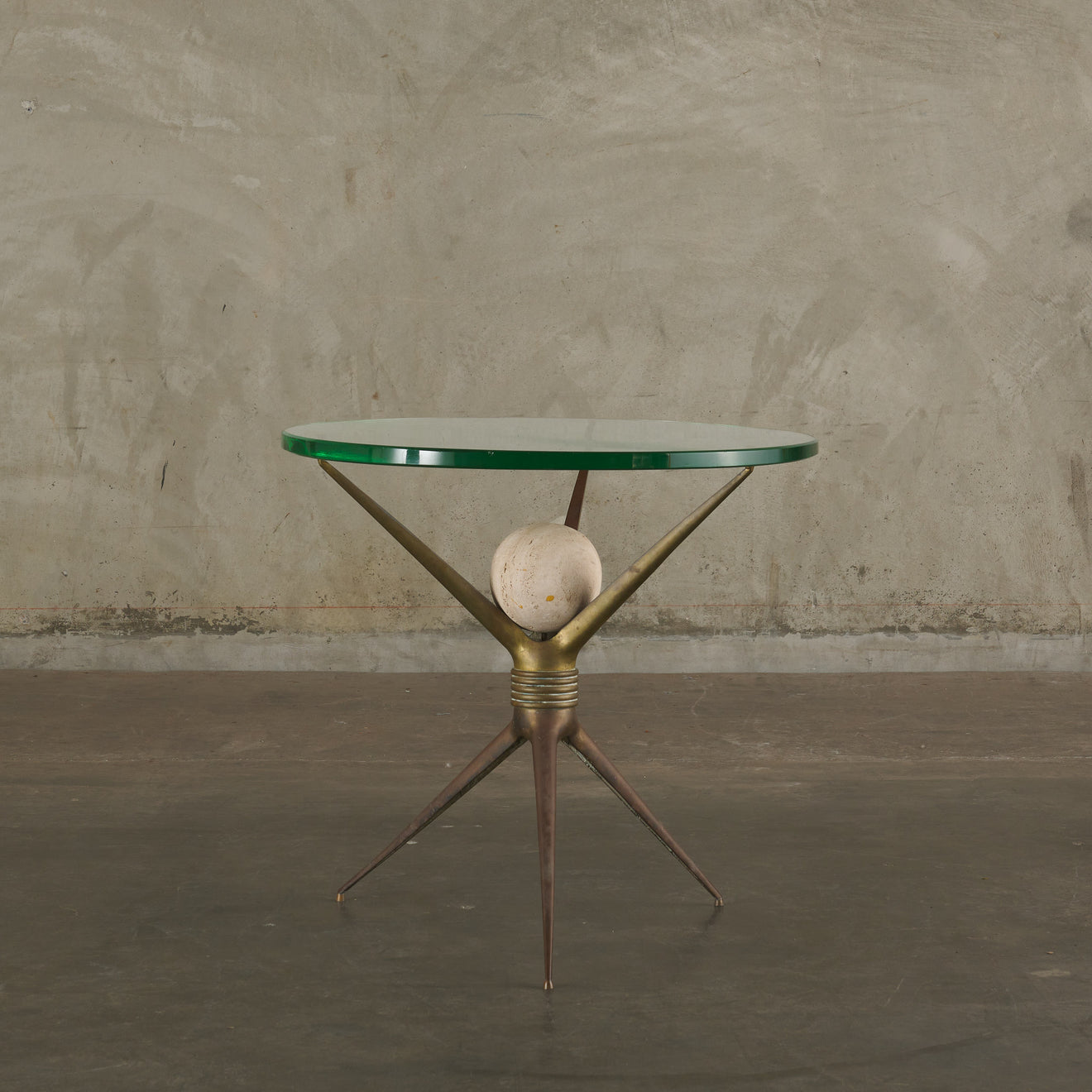 CESARE LACCA GLASS TOP SIDE TABLE