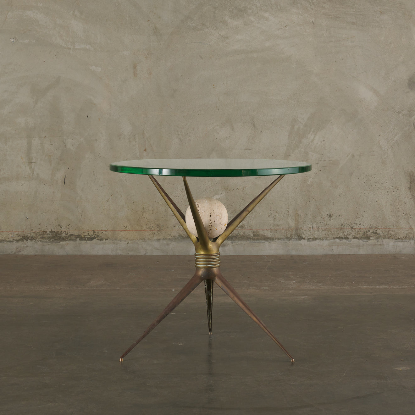 CESARE LACCA GLASS TOP SIDE TABLE