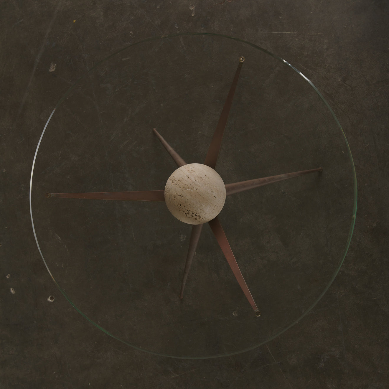 CESARE LACCA GLASS TOP SIDE TABLE