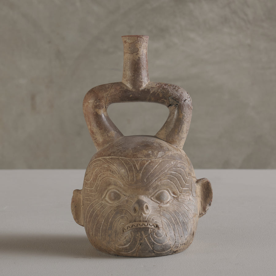 MONKEY HEAD RITUAL VESSEL, CHAVIN CULTURE, circa 900-500 BCE