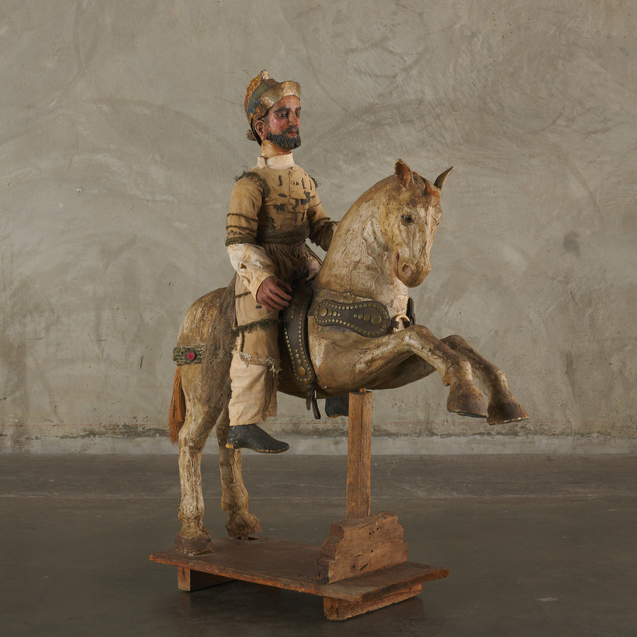 CHURCH FIGURE OF SANTIAGO MATAMOROS UPON HIS STALLION