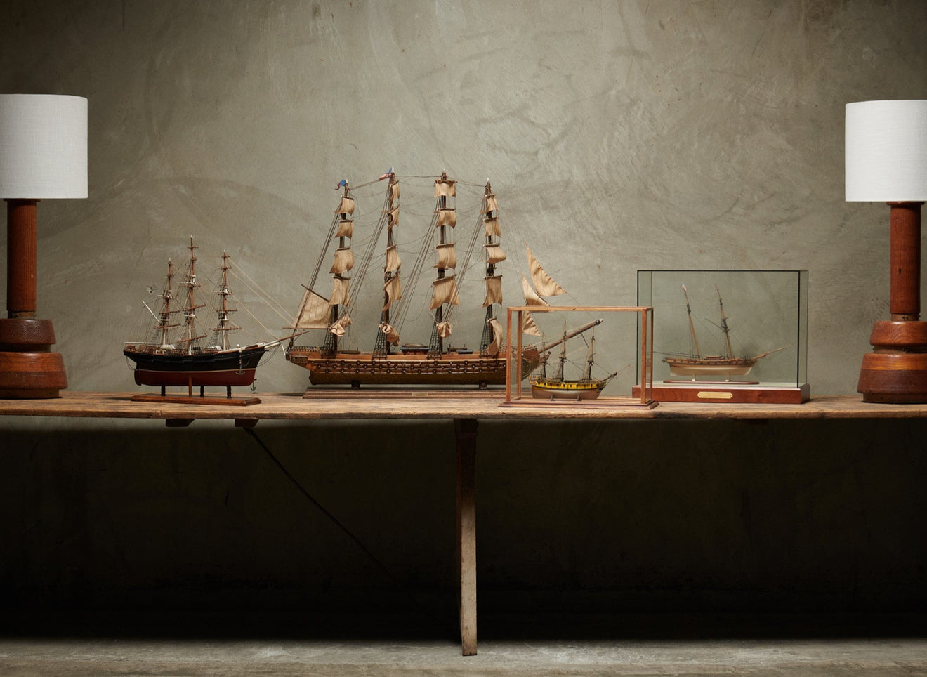 COLLECTION OF FINE WOOD SHIP MODELS