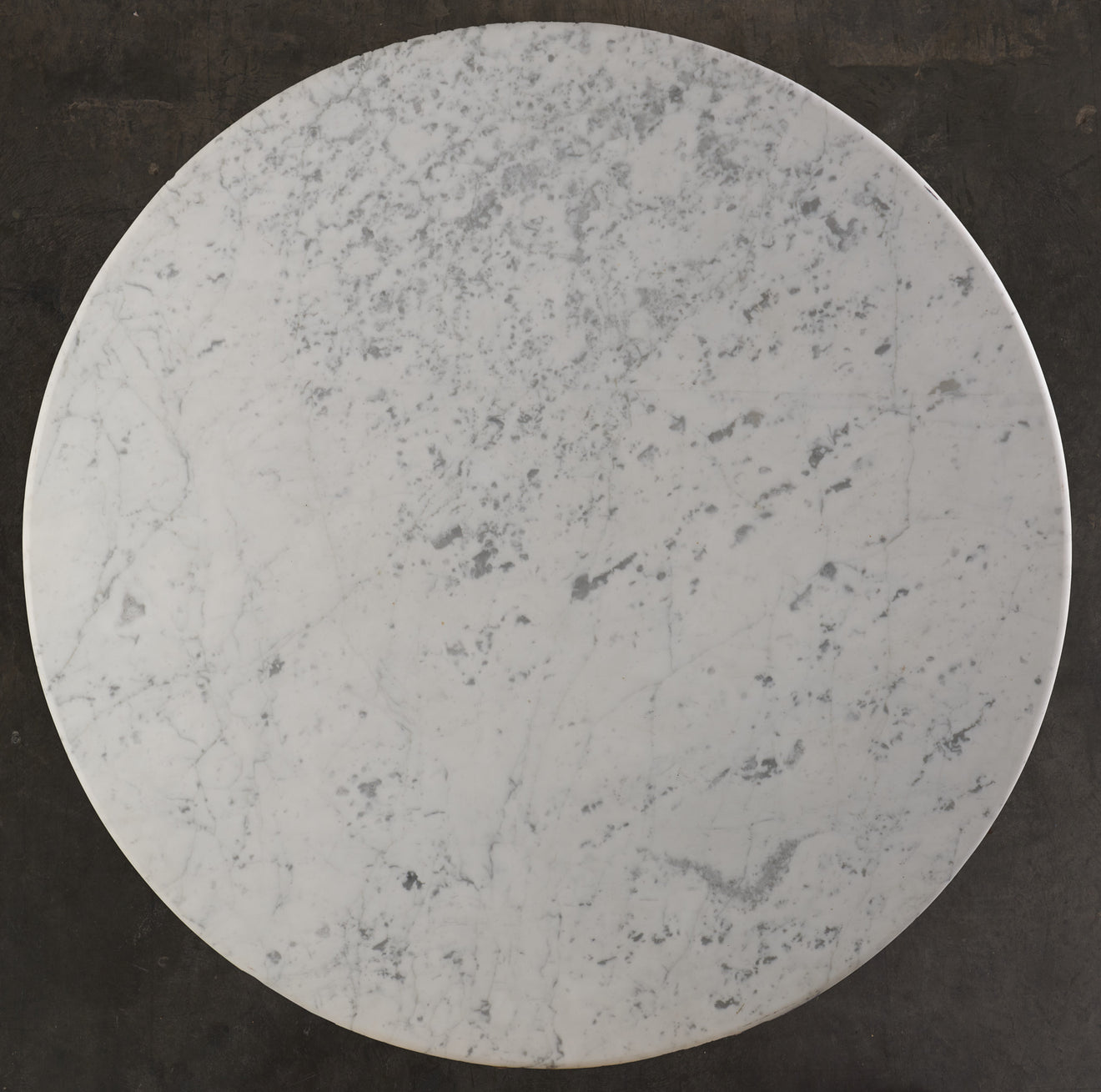 CONTINENTAL WHITE PAINTED WOOD AND MARBLE TOP CENTER TABLE