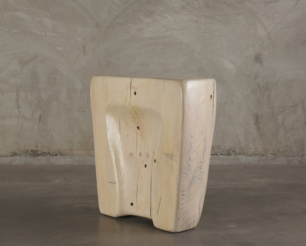 IVORY FIR DEMILUNE PEDESTAL/CONSOLE BY DAN POLLOCK – Blackman Cruz