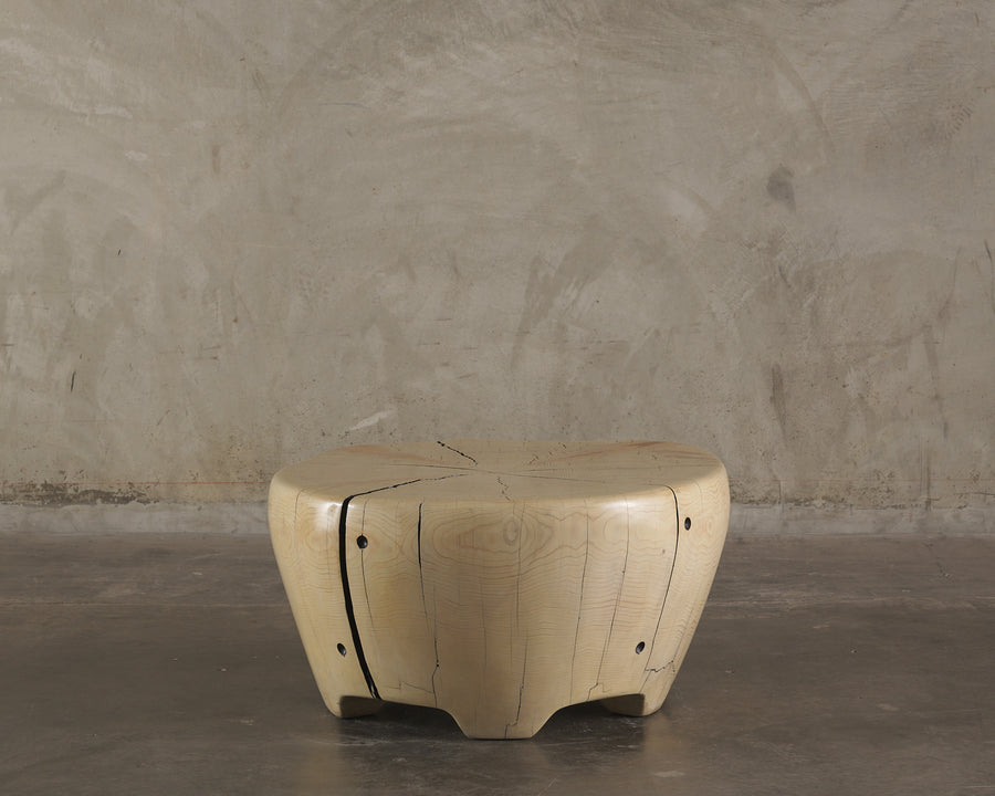 IVORY CEDAR TABLE WITH TEXTURED SIDE DETAIL by  DAN POLLOCK