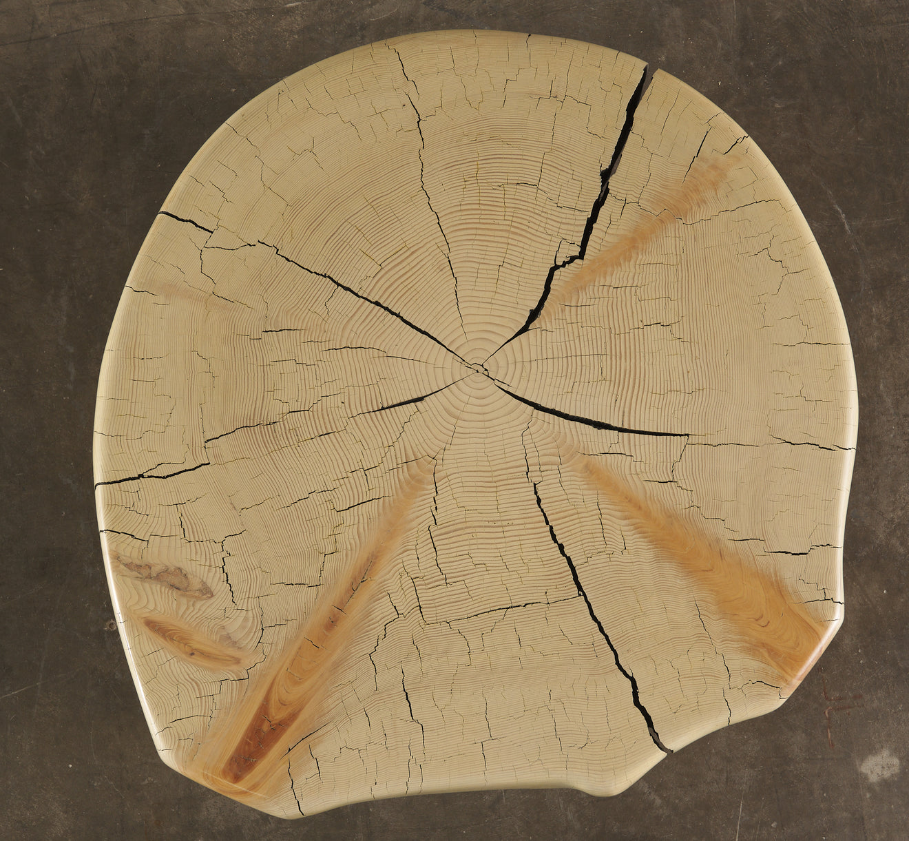 IVORY CEDAR TABLE WITH TEXTURED SIDE DETAIL by DAN POLLOCK