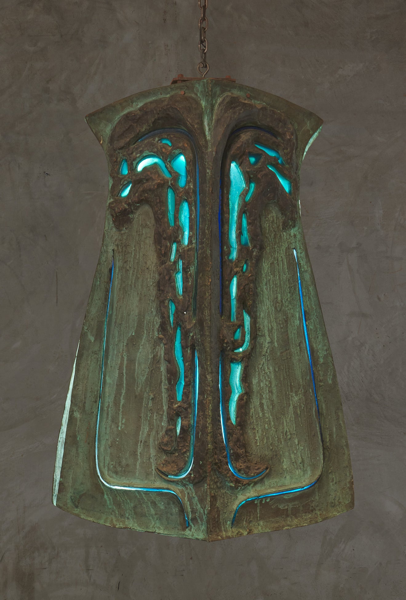 IMPORTANT DE WAIN VALENTINE MONUMENTAL HANGING LANTERN, USA 1962