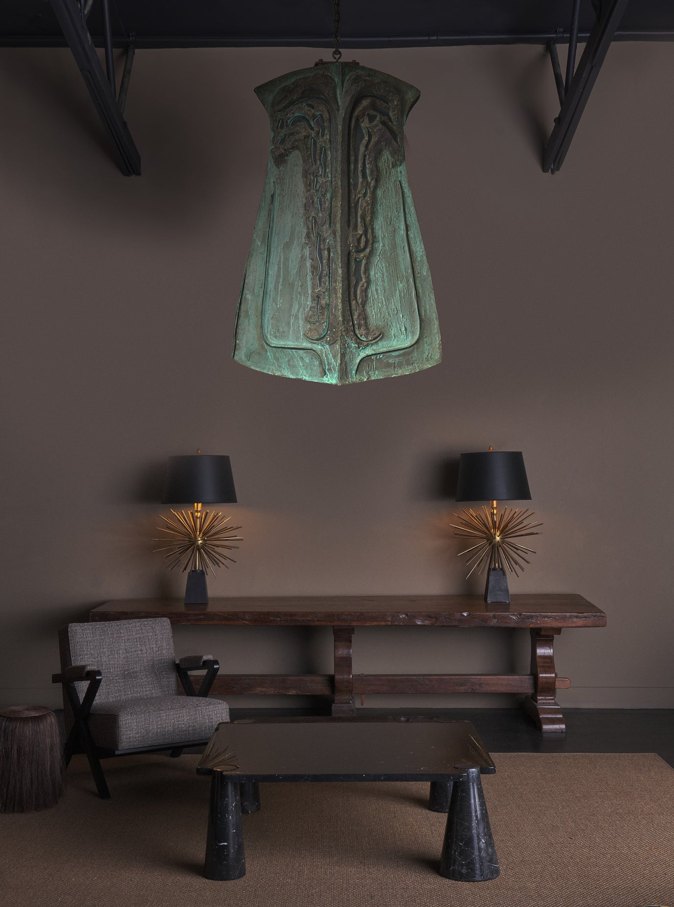 IMPORTANT DE WAIN VALENTINE MONUMENTAL HANGING LANTERN, USA 1962