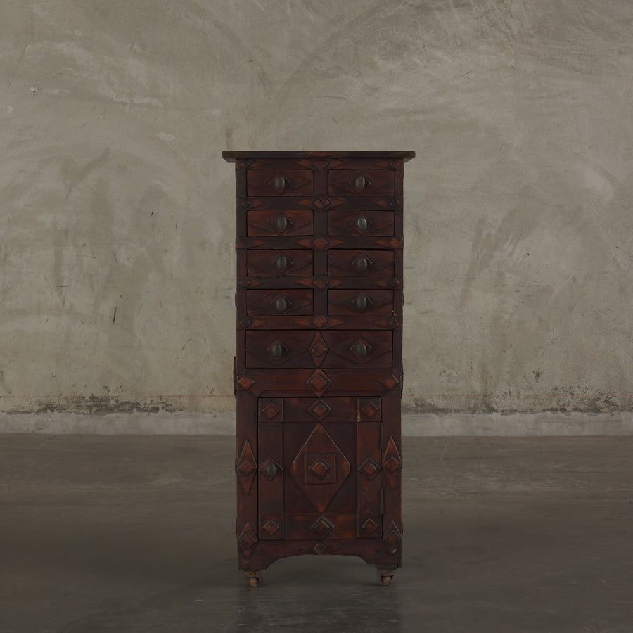FOLK ART SIDE CABINET