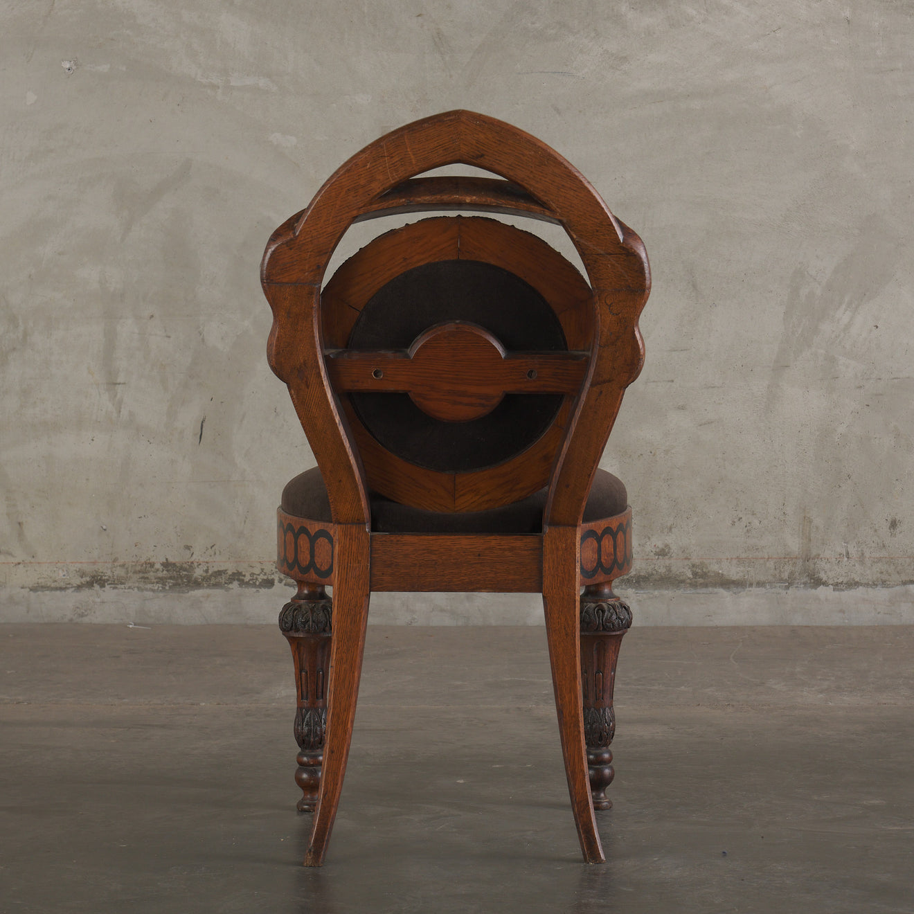 FRATERNAL INTRICATELY CARVED SIDE CHAIR, c1880