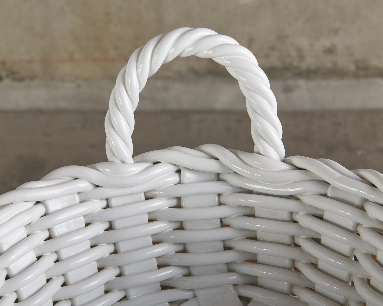 FRENCH GLAZED EARTHENWARE BASKET