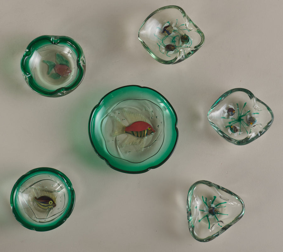 ALFREDO BARBINI FISH BOWL(s), MURANO, 1960