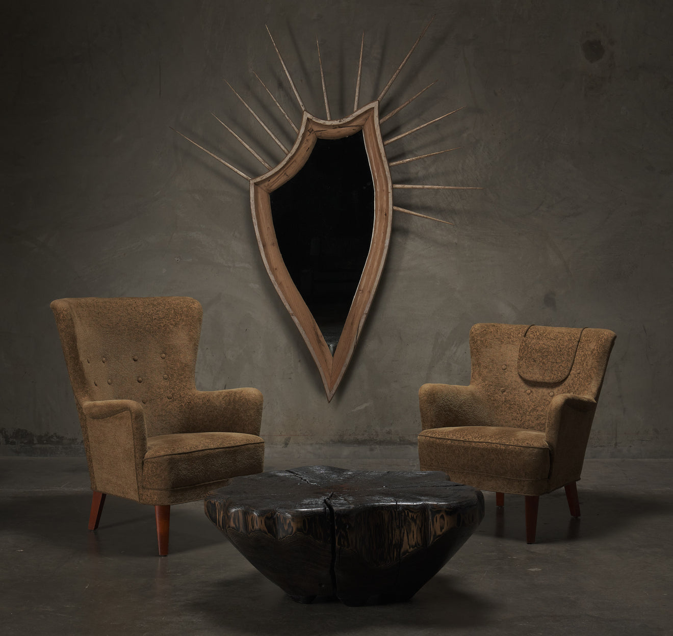 HIS & HERS DANISH 1950'S UPHOLSTERED CLUB CHAIRS