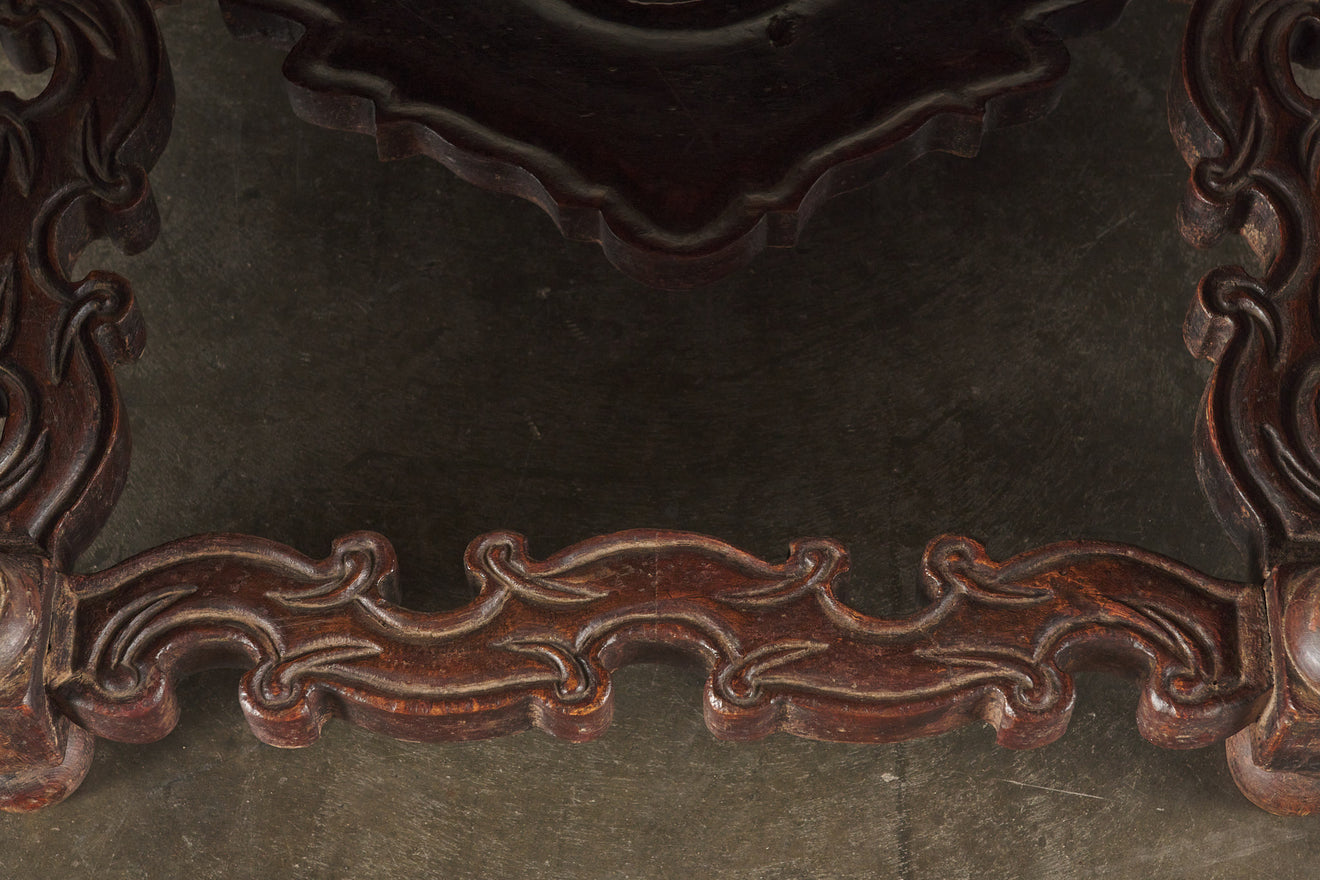 RARE  17th C ITALIAN FOLDING CENTER TABLE WITH DRAWER