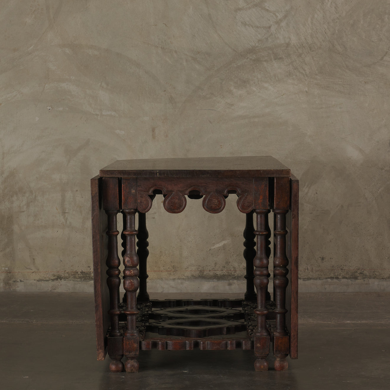 RARE  17th C ITALIAN FOLDING CENTER TABLE WITH DRAWER