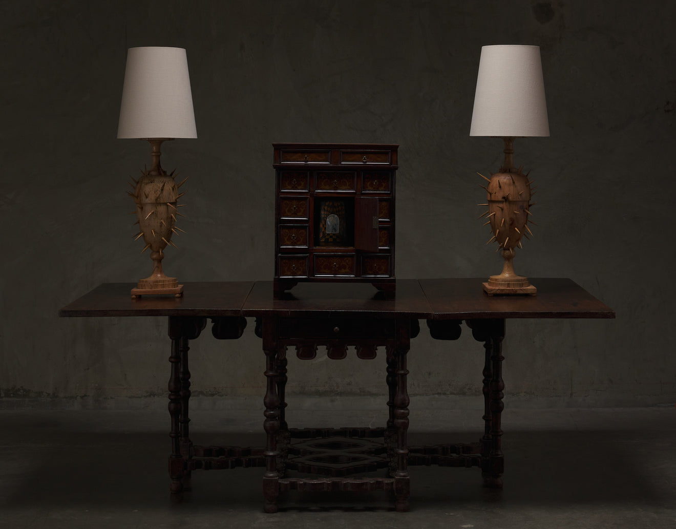 RARE  17th C ITALIAN FOLDING CENTER TABLE WITH DRAWER