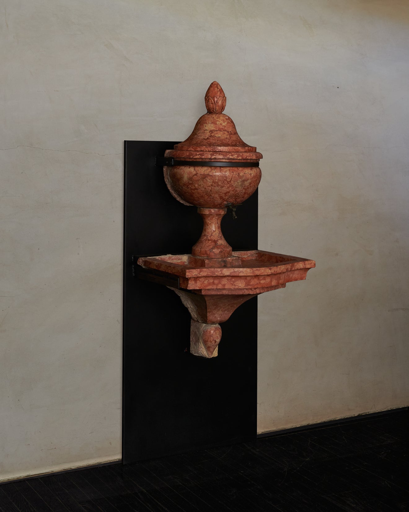 ITALIAN ROUGE MARBLE WALL FOUNTAIN