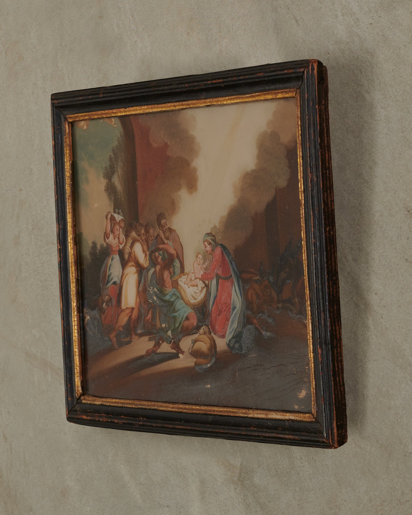 ITALIAN SCHOOL REVERSE PAINTING ON GLASS