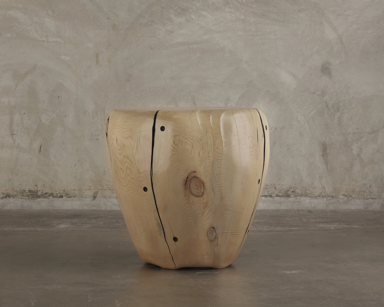 IVORY CEDAR SIDE TABLE BY DAN POLLOCK